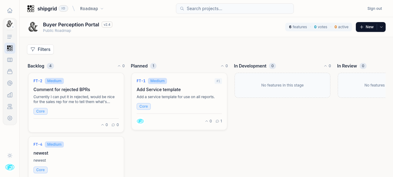 Grid view in Shipgrid